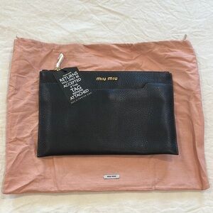 Miu Miu Black Leather Clutch bag